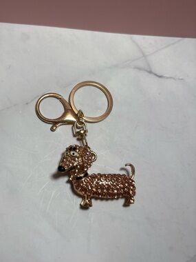 🤎 Brown Dachshund Bag Charm Keychain NWOT